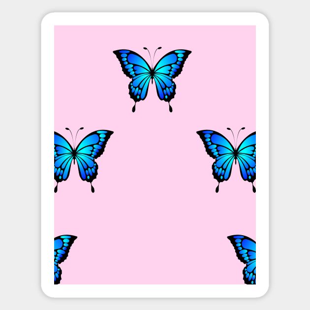 Blue Butterfly Sticker by Noras-Designs